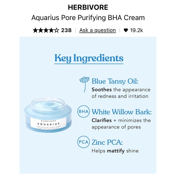 Herbivore Aquarius Pore Purifying Cream - Picture 4 of 6